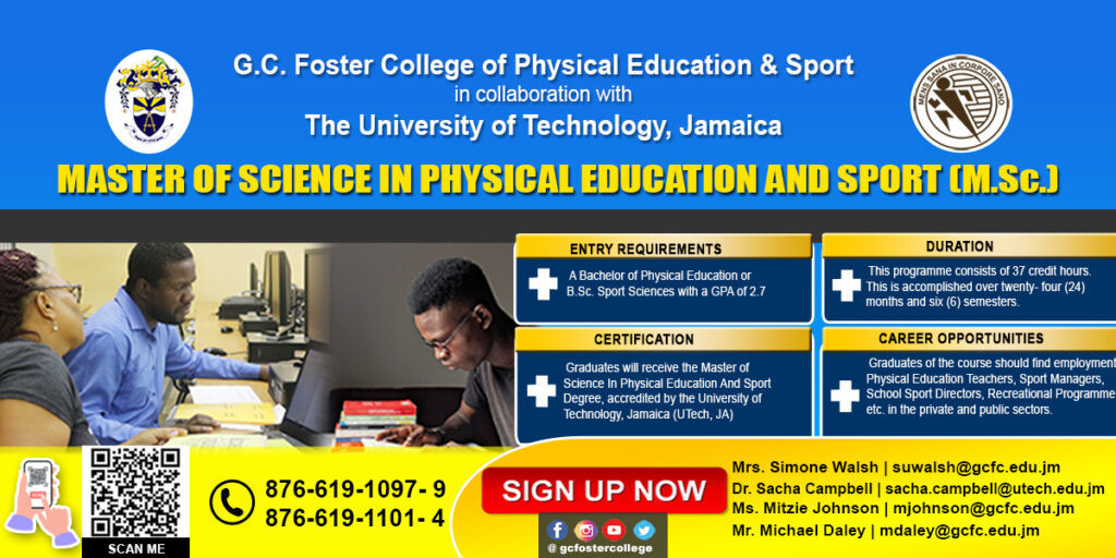 Master Of Science In Physical Education And Sport G C Foster College